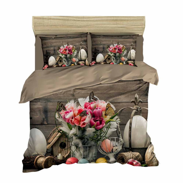 L'essentiel linge de maison Juego de funda nórdica doble con diseño 3D de colores marrón, blanco, gris y rosa L'essentiel linge de maison Juego de funda nórdica doble con diseño 3D de colores marrón, blanco, gris y rosa